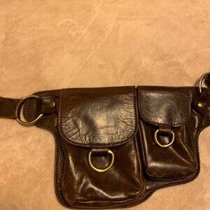 Vicenzo brown saddlebag waist pack